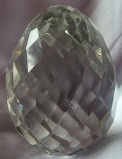 Vintage Swarovski clear crystal handmade art glass egg faceted paperweight
