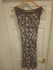 Sandra Darren Black Purple Swirl Print  Sleeveless Fit N Flare Dress Size 8