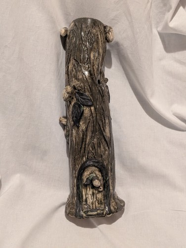 Vintage rustic tree trunk vase - rustic,