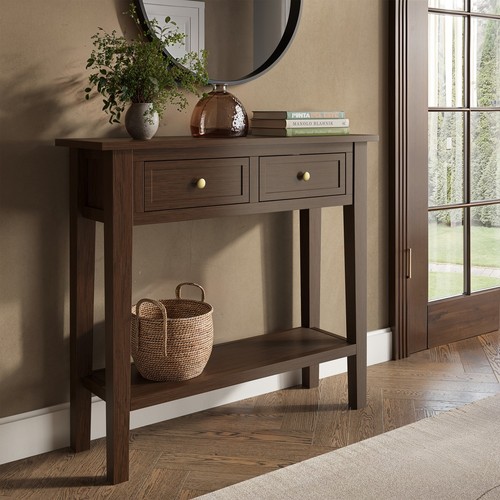 Small narrow walnut console - small,