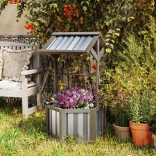 Wooden Wishing Well Planter