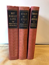 3x Winston Churchill Hardback Books 1948 Early Life/Step By Step/Thoughts Odhams