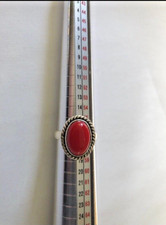 Sterling Silver And Red Coral Ring