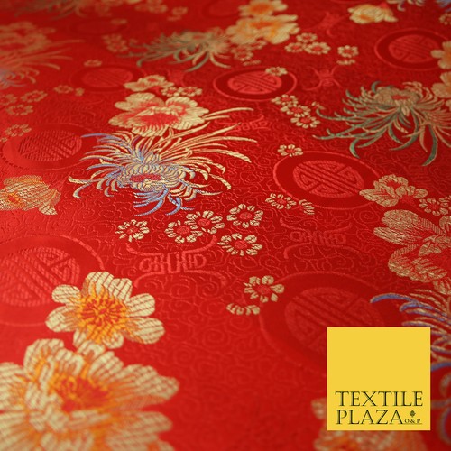 Red oriental shou floral - oriental,