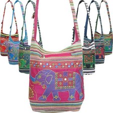 ELEPHANT SHOULDER BAG ETHNIC EMBROIDERED MIRROR HIPPIE SLING