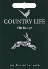 Hare Silver Pewter Lapel Pin