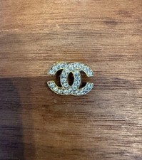 Chanel CC Logo Brooch Crystal