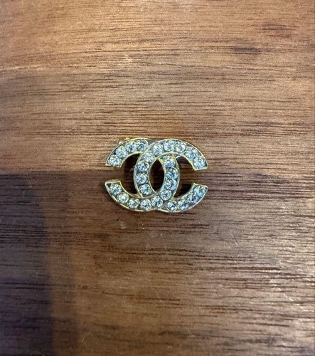 Chanel logo brooch crystal - cc,