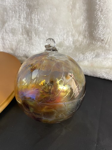 Hand blown glass orb christmas - hand,