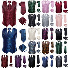 Mens Waistcoats Blue Paisley