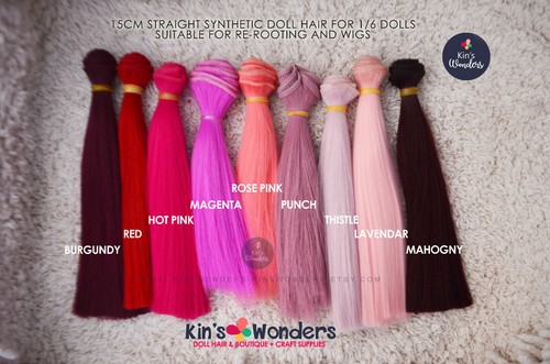 Synthetic doll hair - doll, straight
