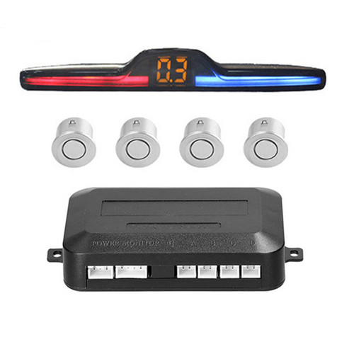 Silver parking sensor car - silver,