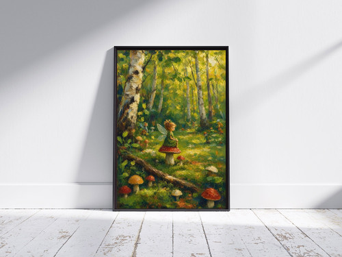 Fairy mushroom oil - oil, painting
