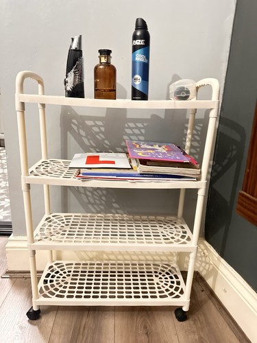 Tier white storage trolley - white,