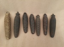 X 7 ANTIQUE VINTAGE CUCKOO CLOCK WEIGHTS