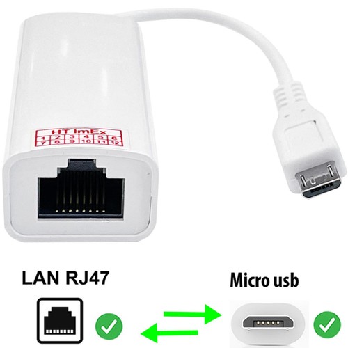 White micro usb rj45 lan - white,