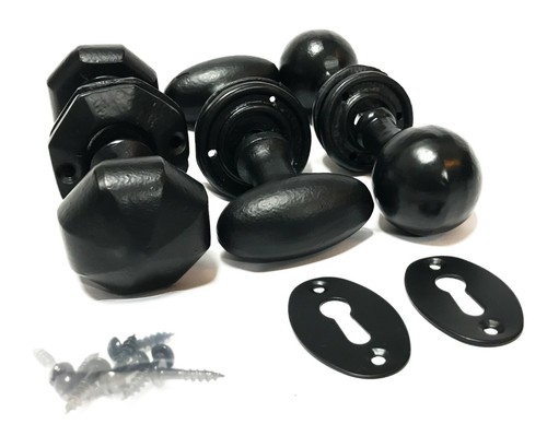 Cast iron door knobs black - knobs,