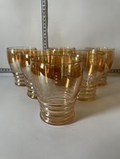 6 x Vintage Libbey Optic Swirl