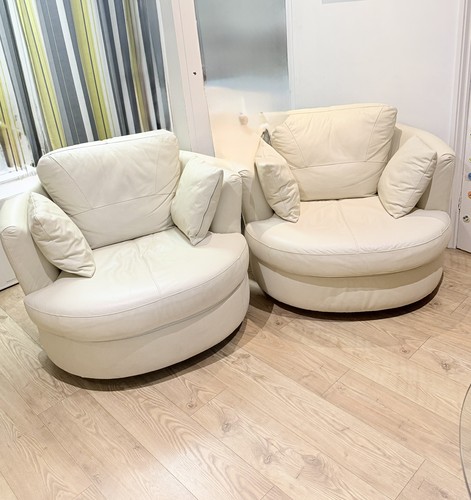 Cream leather swivel - x,