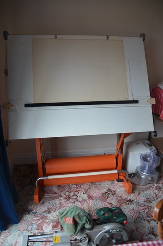 Orange drafting machine board - drafting,