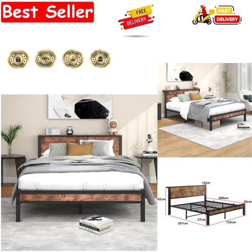 King size bed frame with - bed,