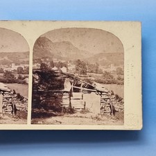 Coniston Stereoview C1870 Real Photo Cumbria View To Yewdale Ogle & Edge