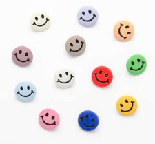 Happy Face button 15mm etched