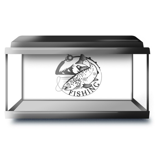 Fish tank background 90x45cm - fish,