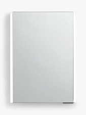 John Lewis Vertical Single Mirrored and Illuminated Bathroom Cabinet