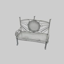 White metal garden bench