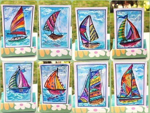 Special aceo sailboat - ⭐special,