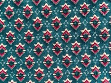 VINTAGE HEAVY DUTY TEAL MOQUETTE BUS / TRAIN MATERIAL - OFFCUT - 54” x 23.5”