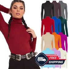 Womens Long Sleeves Ribbed