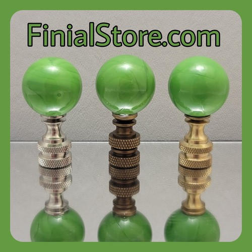 Green marbled glass - 1", ball