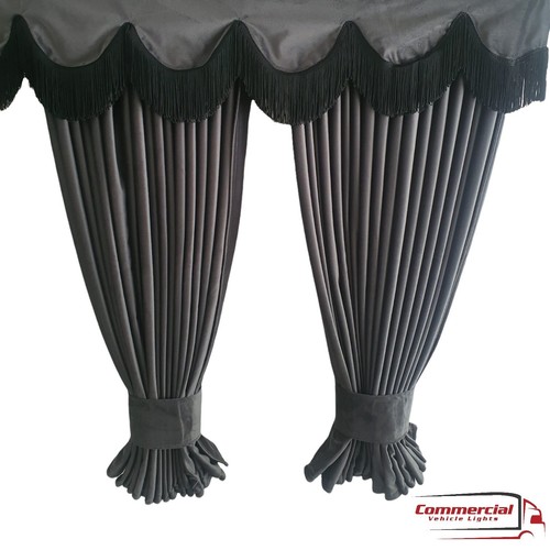 Dark grey truck curtains with - grey,
