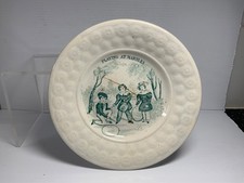 ANTIQUE STAFFORDSHIRE NURSERY PLATE PLAYING AT MARBLES - FAULTS IN MAKING