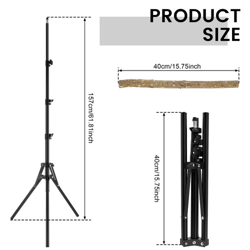 Wood bird training perch stand - wood,