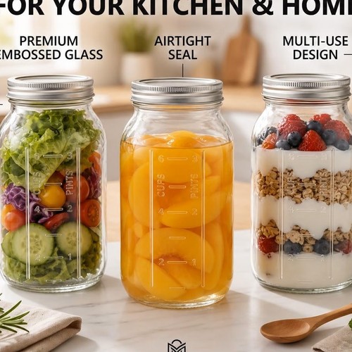 Mason jars 64oz set 3 - 64oz,