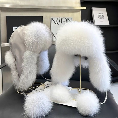 Women fox fur hats russian - women's,
