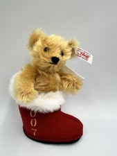 Steiff Vintage 2007 Hanging Christmas Stocking Decoration With Mini Teddy Bear