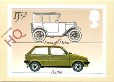 Picture Postcard- 1981 PHQ 63(A) 15.5P BRITISH MOTOR CARS, AUSTIN 7 & METRO