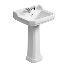 Ideal Standard Waverley Classic Basin and Full Pedestal 560mm Wide 1 Tap Hole
