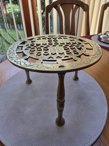 Antique trivet pot - stand, brass