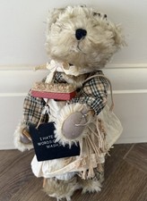 Vintage Collectible Teddy Bear in Dress – Country Style with Washboard & Sign