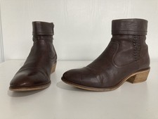 Fat Face Brown Ankle Boots With Side Weave Detail Size 5