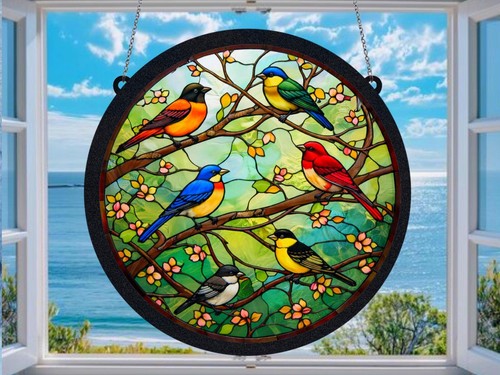 Birds suncatcher colorful - birds,