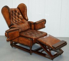 J Foot & Son “The Burlington” Reclining Easy Armchair Hand Dyed Brown Leather