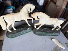 Pair Of Cast Iron Horse Door Stops 