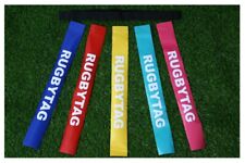 Rugby Tag Belt Red Blue Yellow Tags Junior Adult Adjustable Training Aid Pack 10
