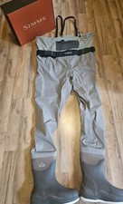 Simms Custom Rivertek Goretex Waders Muck Bootfoot 10 Felt Sole Fly Fish Mens LK